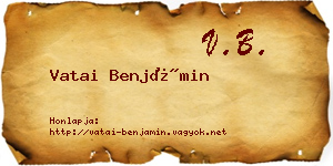 Vatai Benjámin névjegykártya